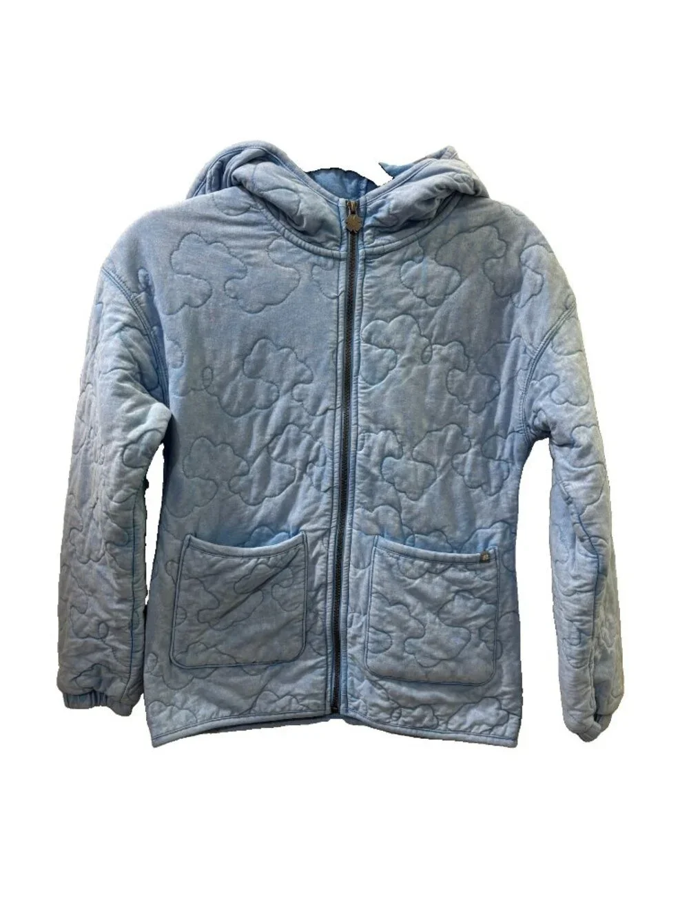 Lucky Brand Quilted Cloud Hooded Blue Jacket Size Gril Large 14/16